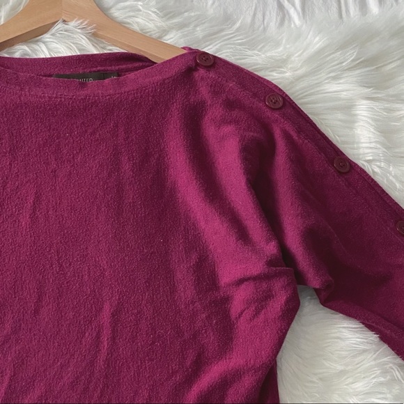 The Limited • Magenta Button Sleeve Dolman Top - Picture 1 of 11